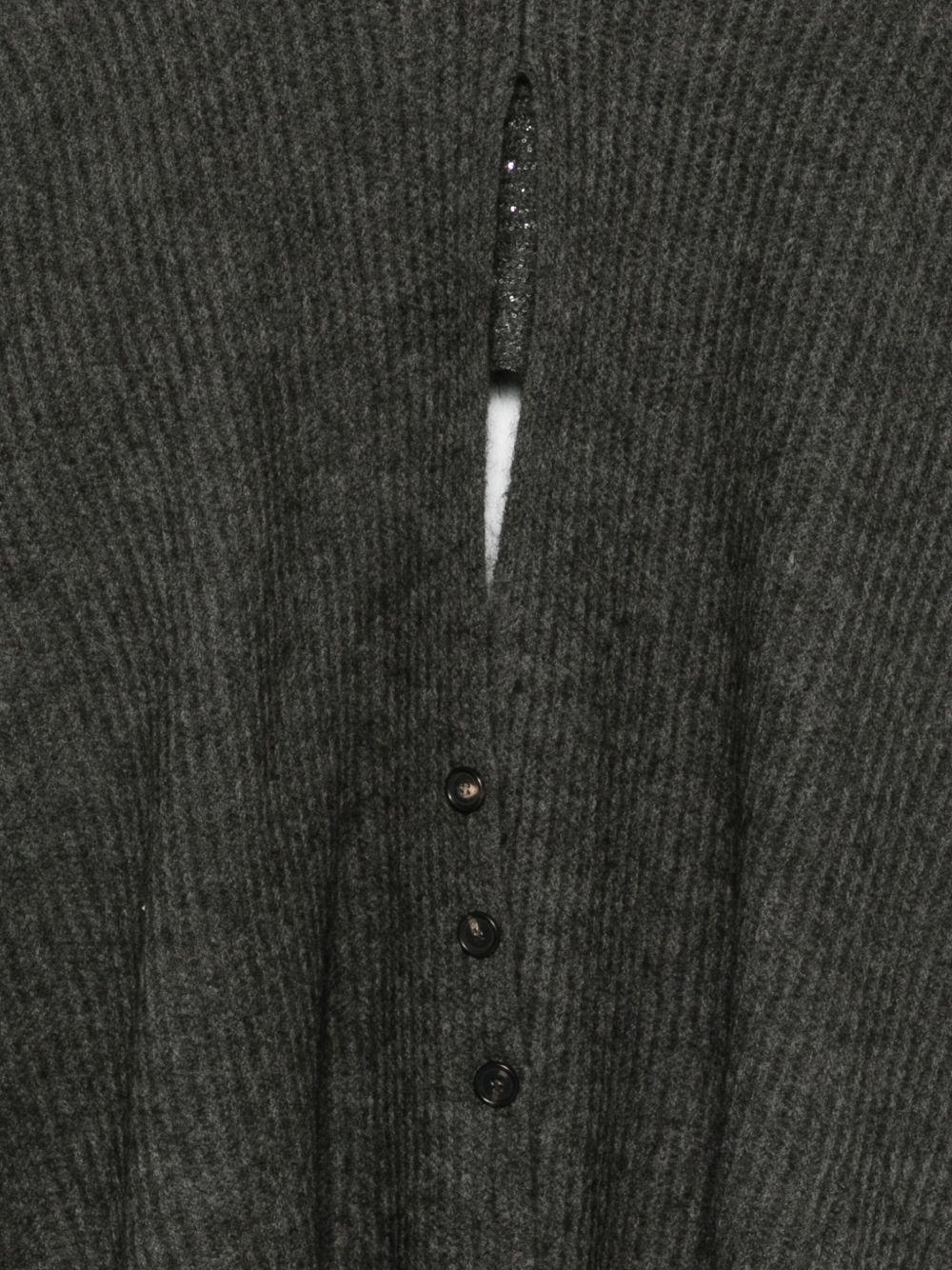 D EXTERIOR Mantella grigia aperta con botton