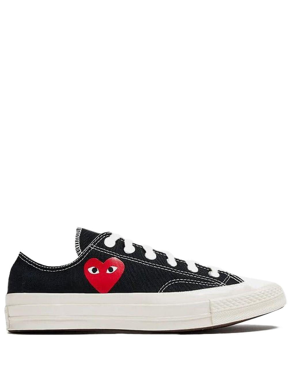 COMME DES GARCONS PLAY Sneakers con cuore in cotone nero