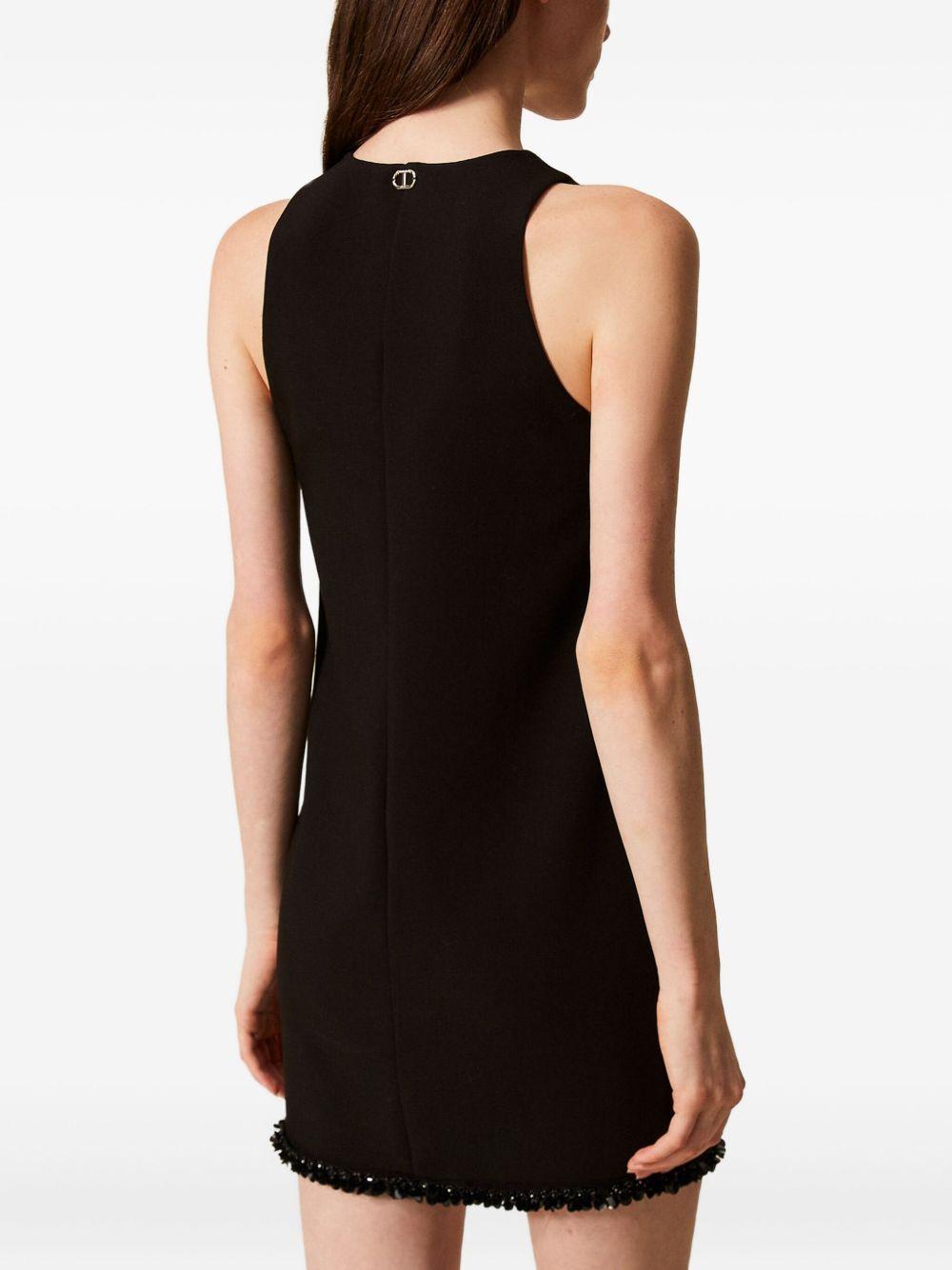 TWINSET Abito corto nero smanicato