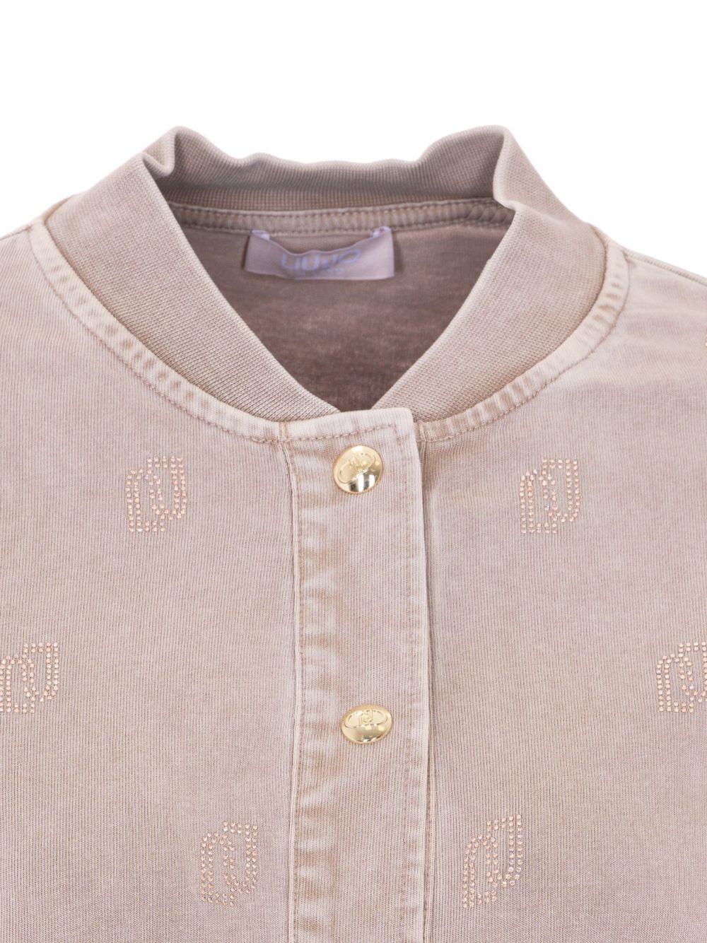 LIUJO Giacca in denim beige con tasche cargo