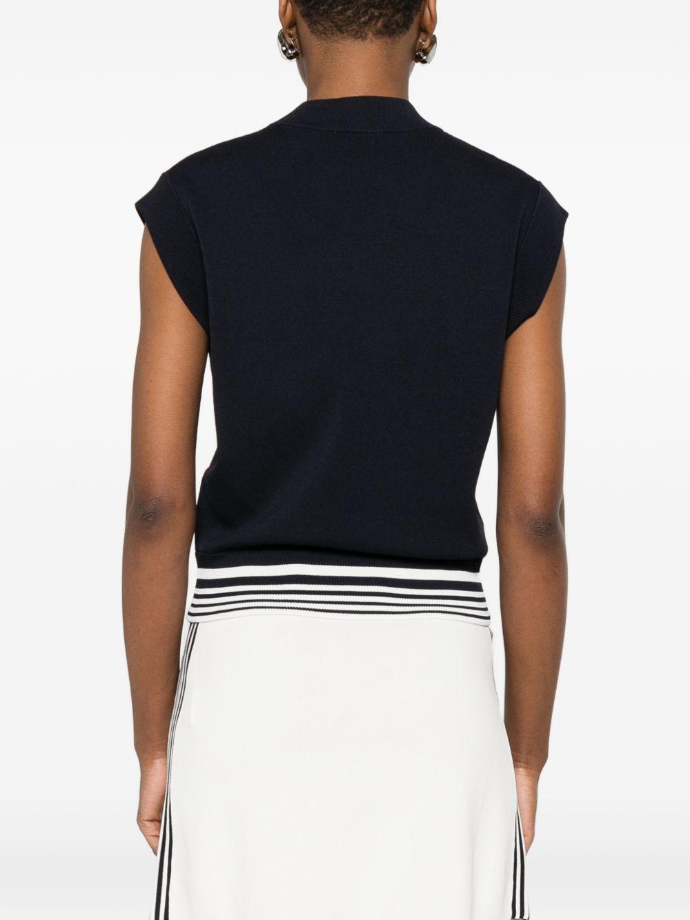 AUTRY Gilet in maglia blu con scollo girocollo