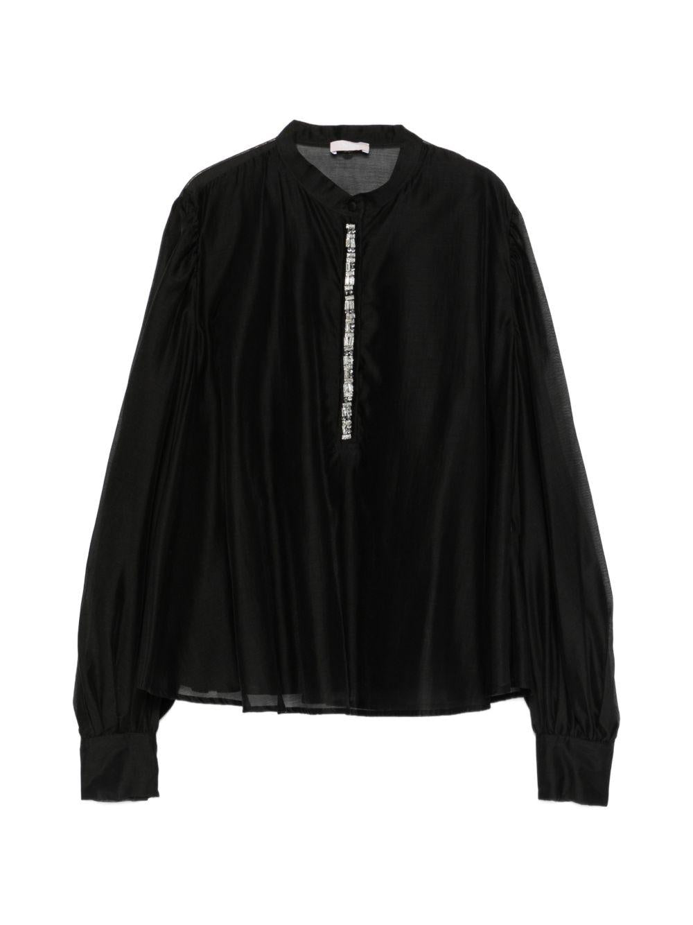 LIUJO Blusa impreziosita con strass nera