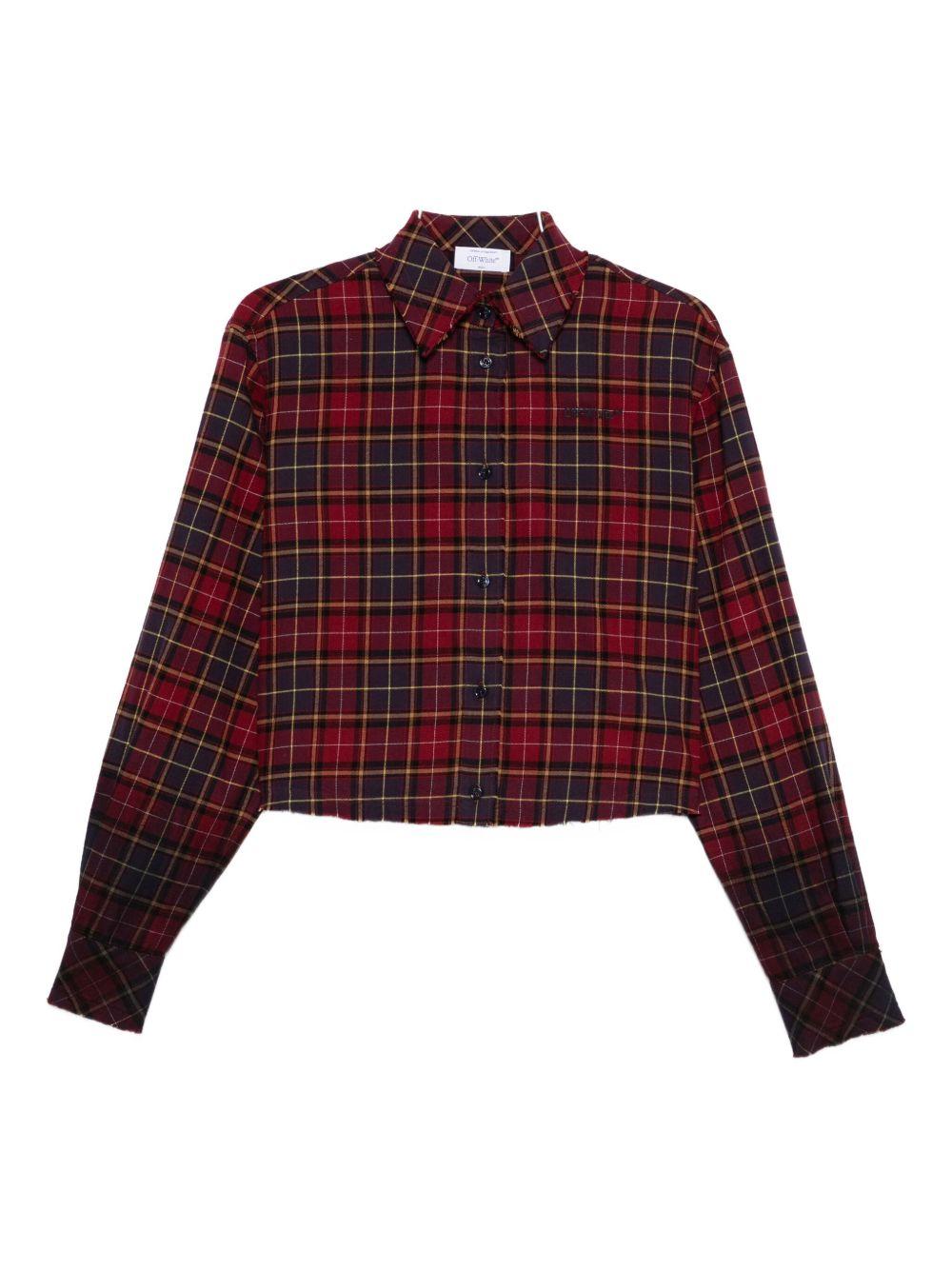 OFF WHITE Camicia corta tartan