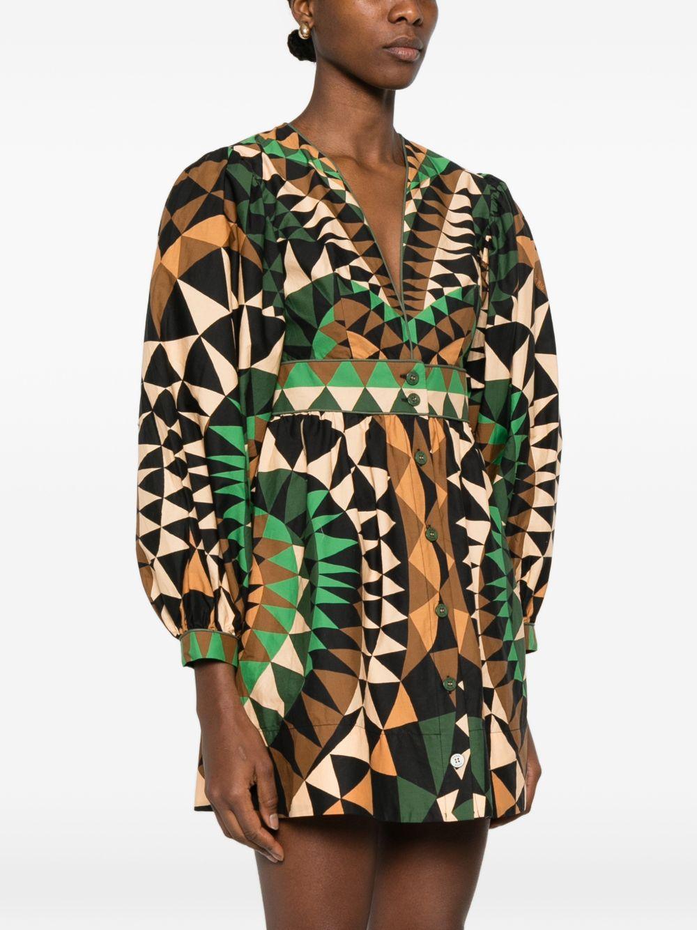 FARM RIO Abito con stampa geometrica in cotone multicolore