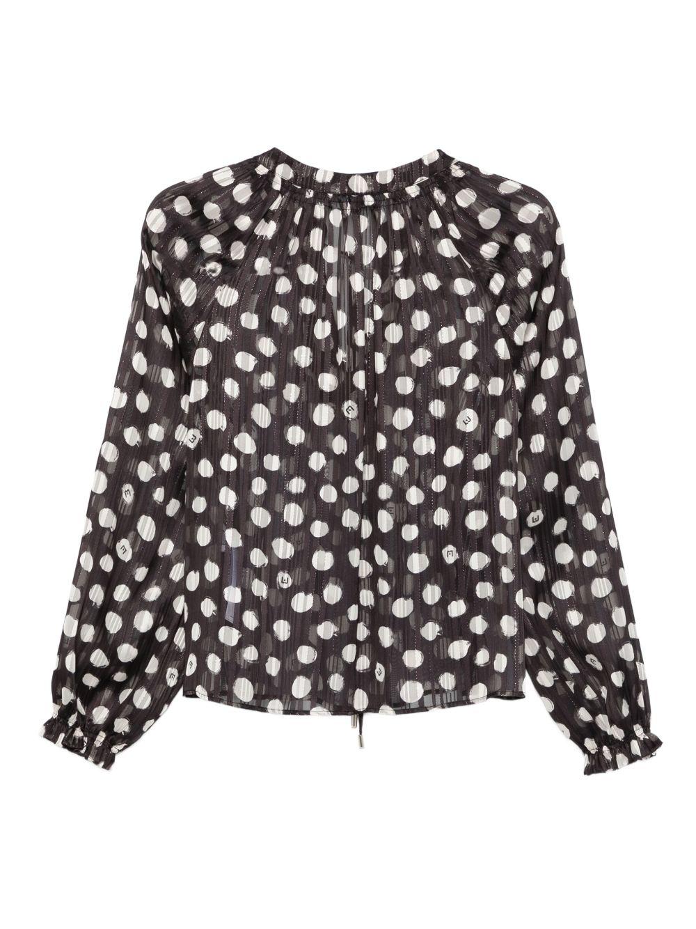 LIUJO Blusa semitrasparente con pois
