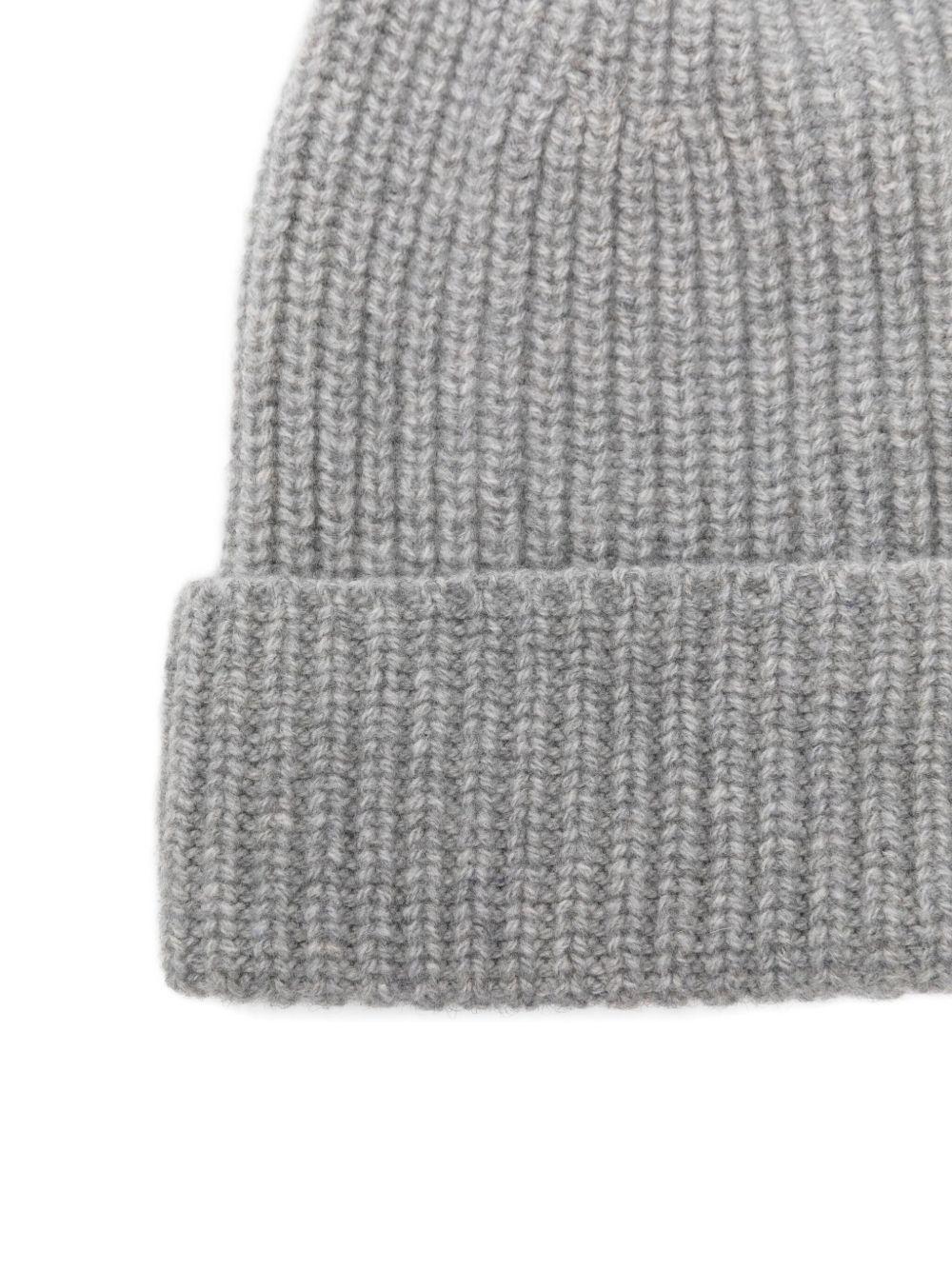 DANIELE FIESOLI Berretto in cashmere a costine grigio