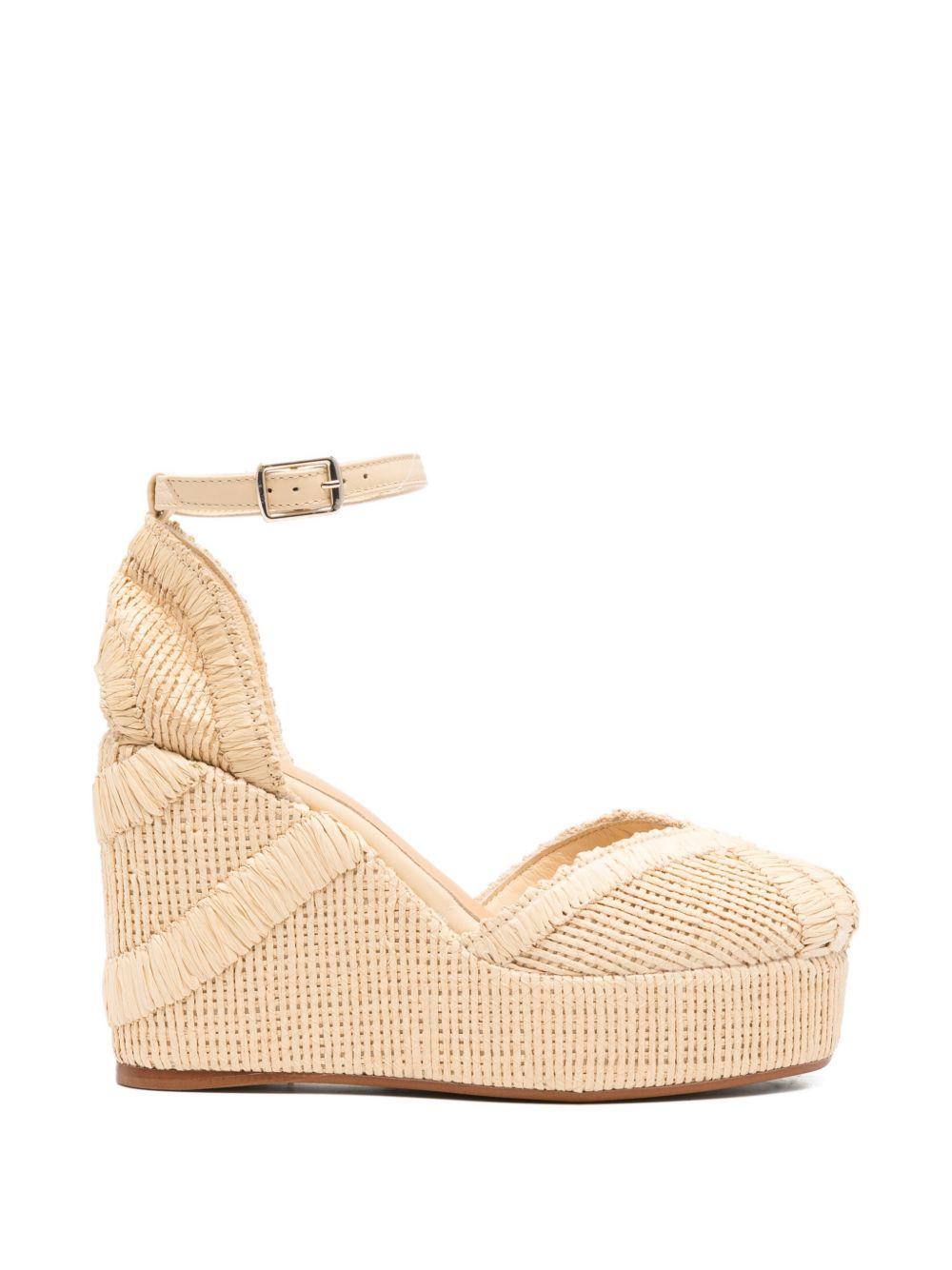 CASTANER Zeppe beige con cinturino