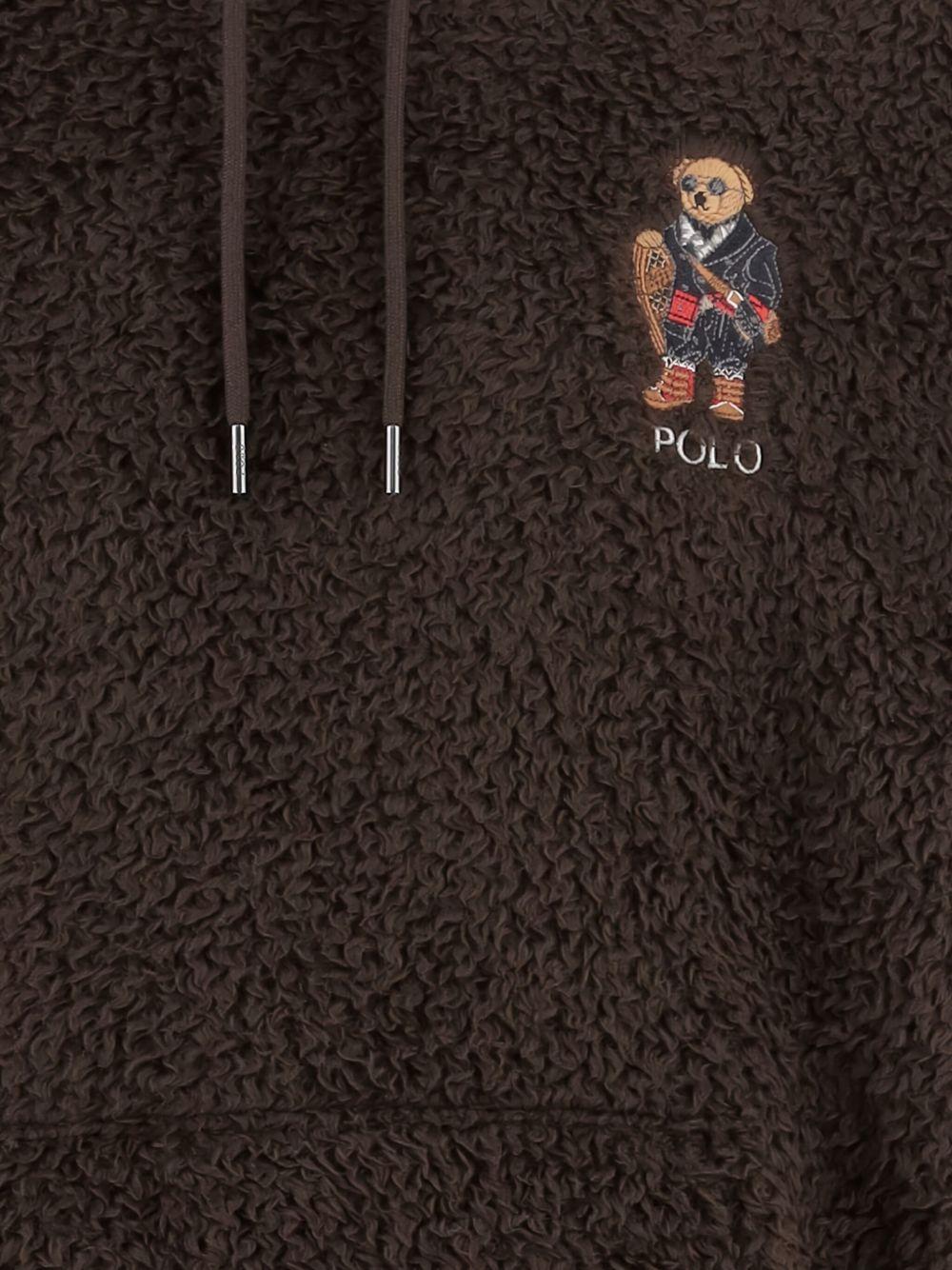 POLO RALPH LAUREN Felpa teddy con cappuccio e logo