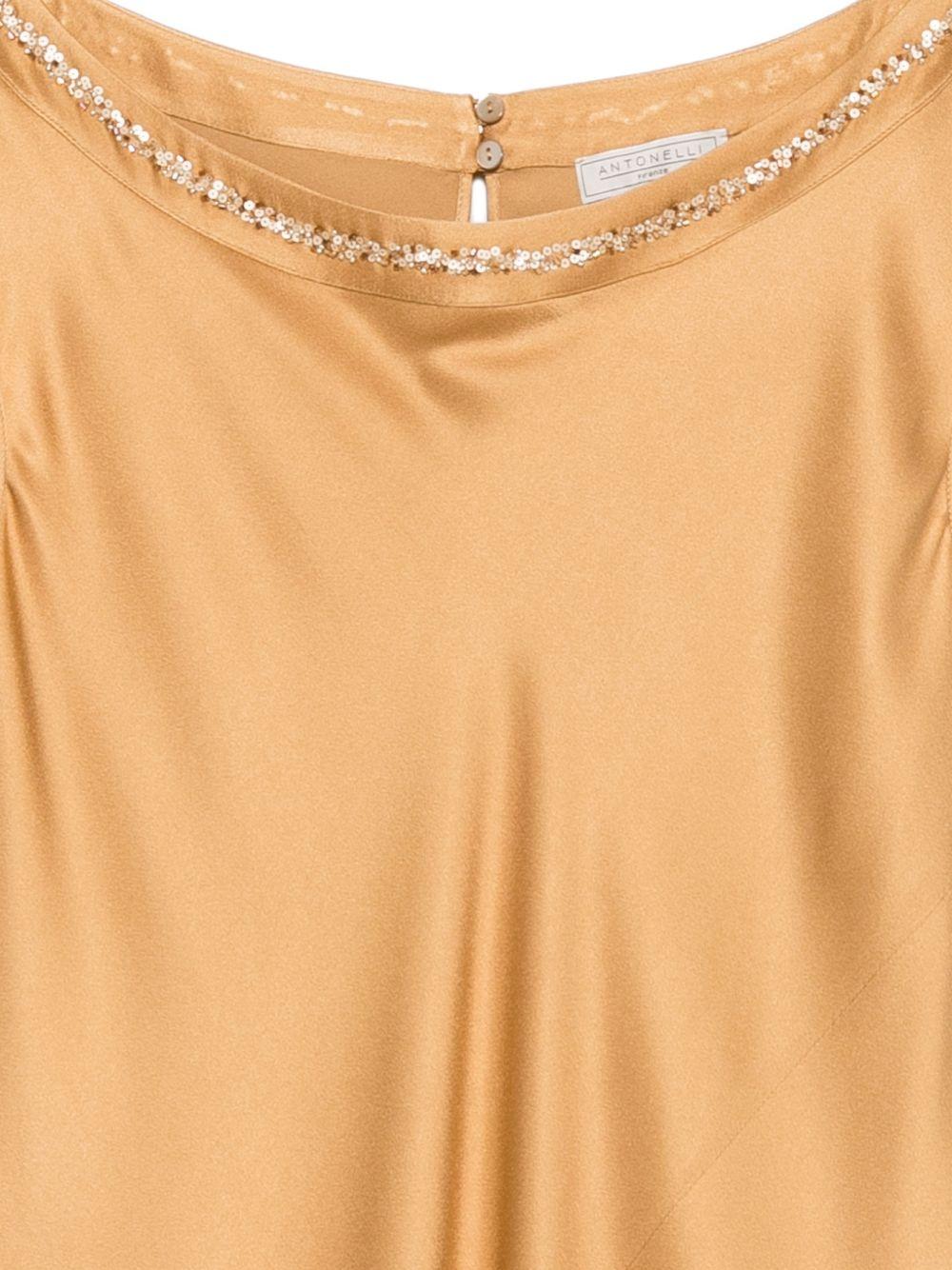 ANTONELLI Abito giallo Maxwell con strass sullo scollo