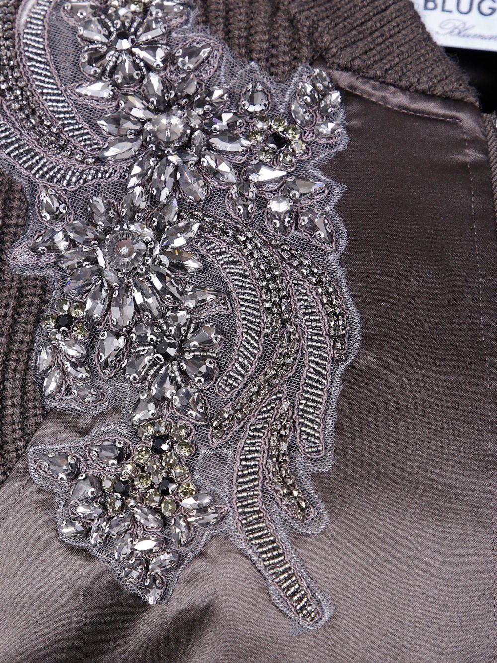 BLUGIRL Bomber marrone decorazioni con cristalli