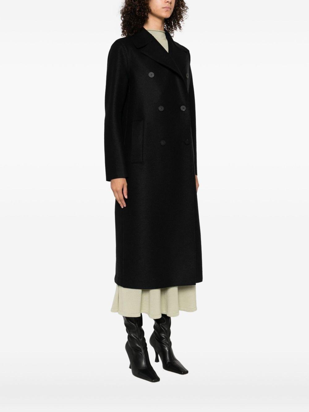 HARRIS WHARF LONDON Cappotto doppiopetto in lana nera