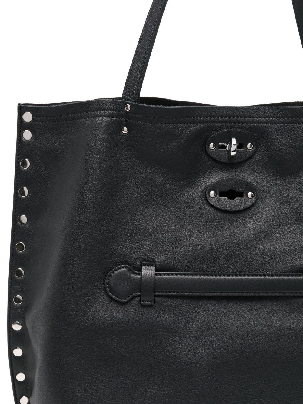 ZANELLATO Borsa tote A'spasso Medium in pelle nera lavagna