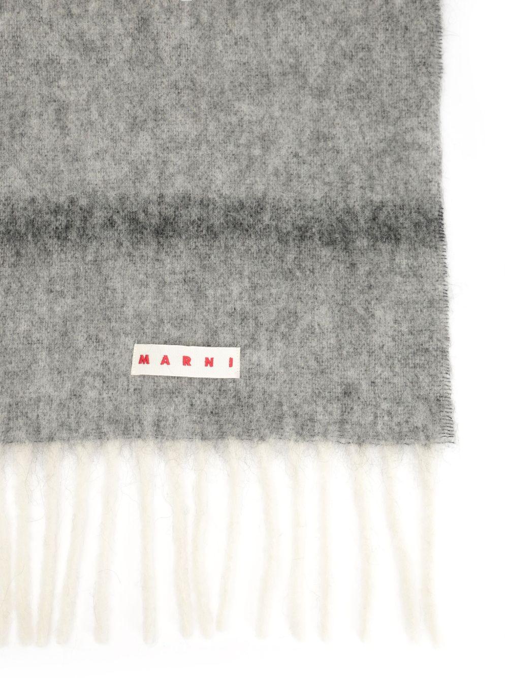 MARNI Sciarpa in alpaca grigia con frange