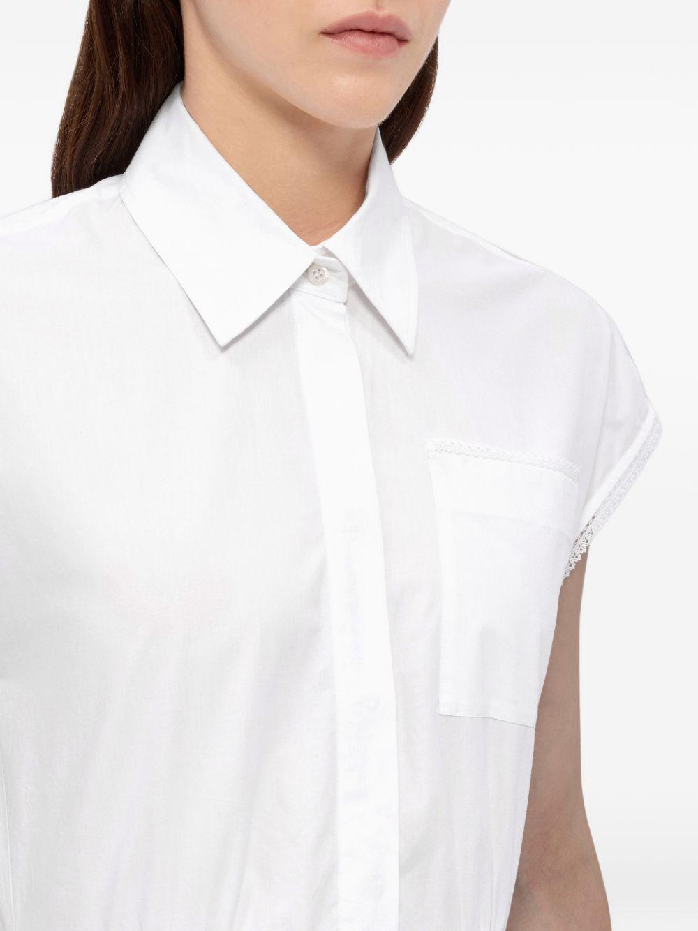 MSGM Abito midi in popeline bianco