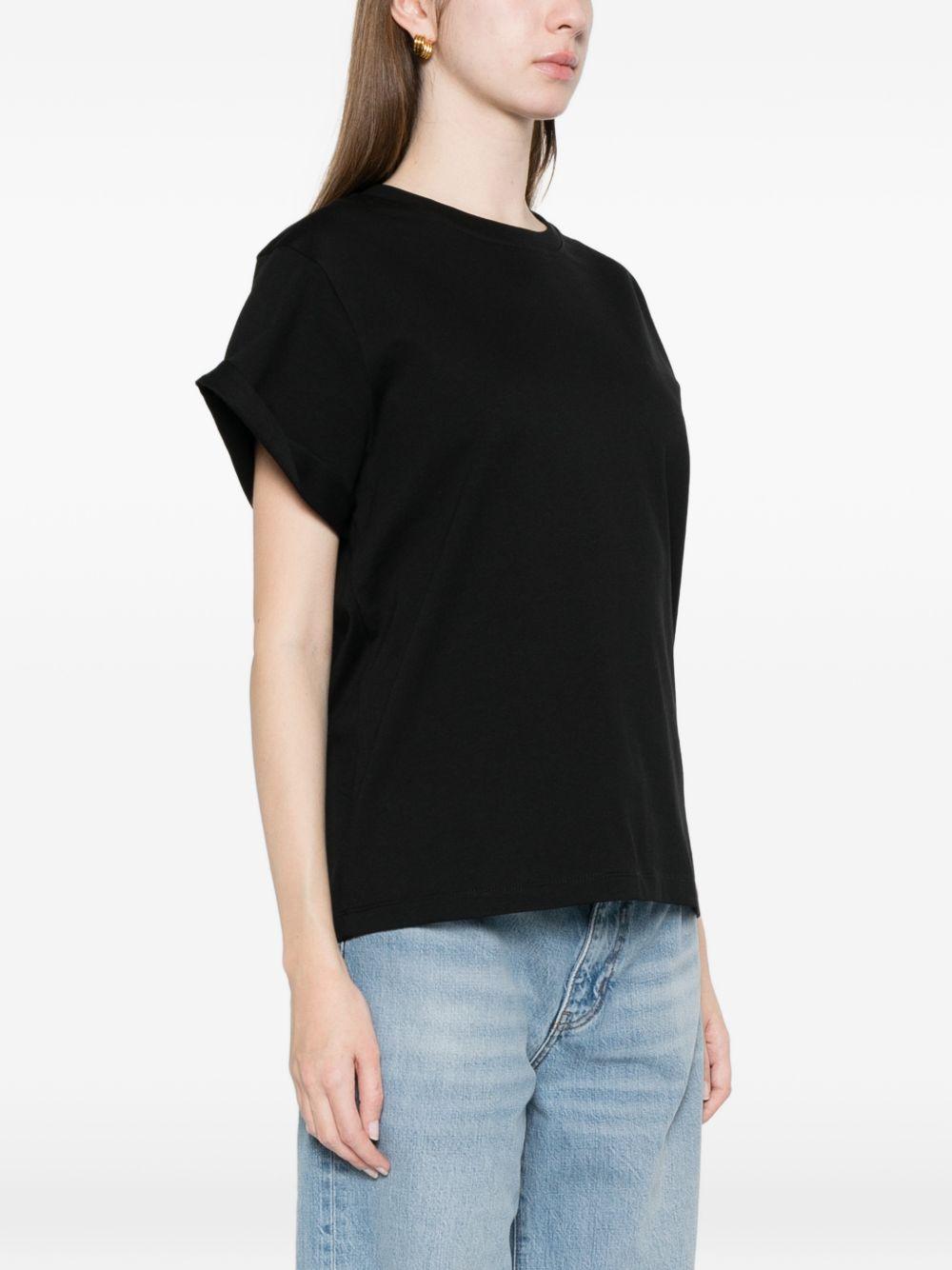VICTORIA BECKHAM T-shirt Tilly in cotone nero con logo VB ricamato