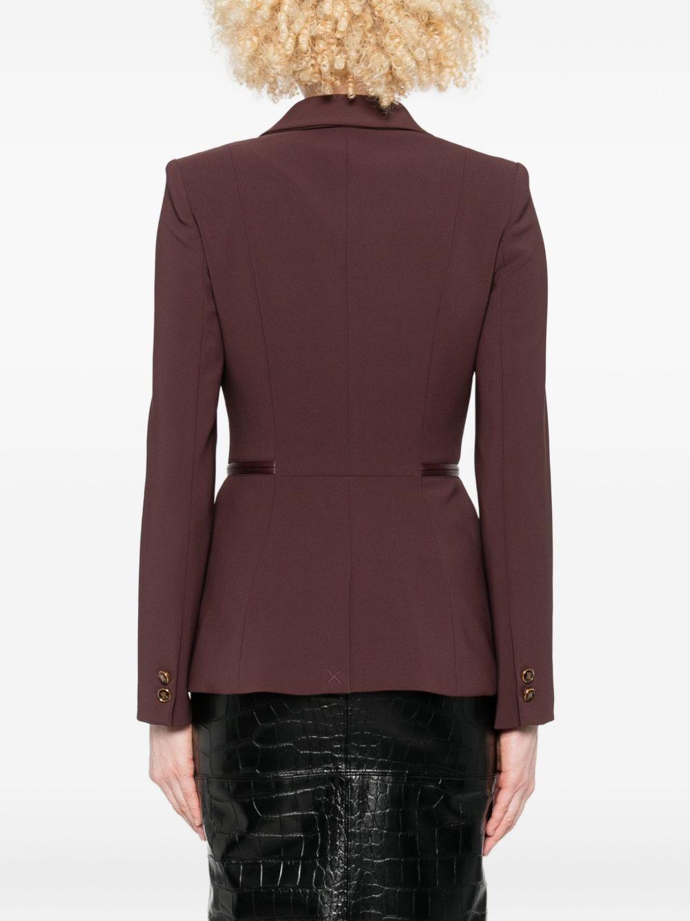 ELISABETTA FRANCHI Blazer doppiopetto in crepe bordeaux