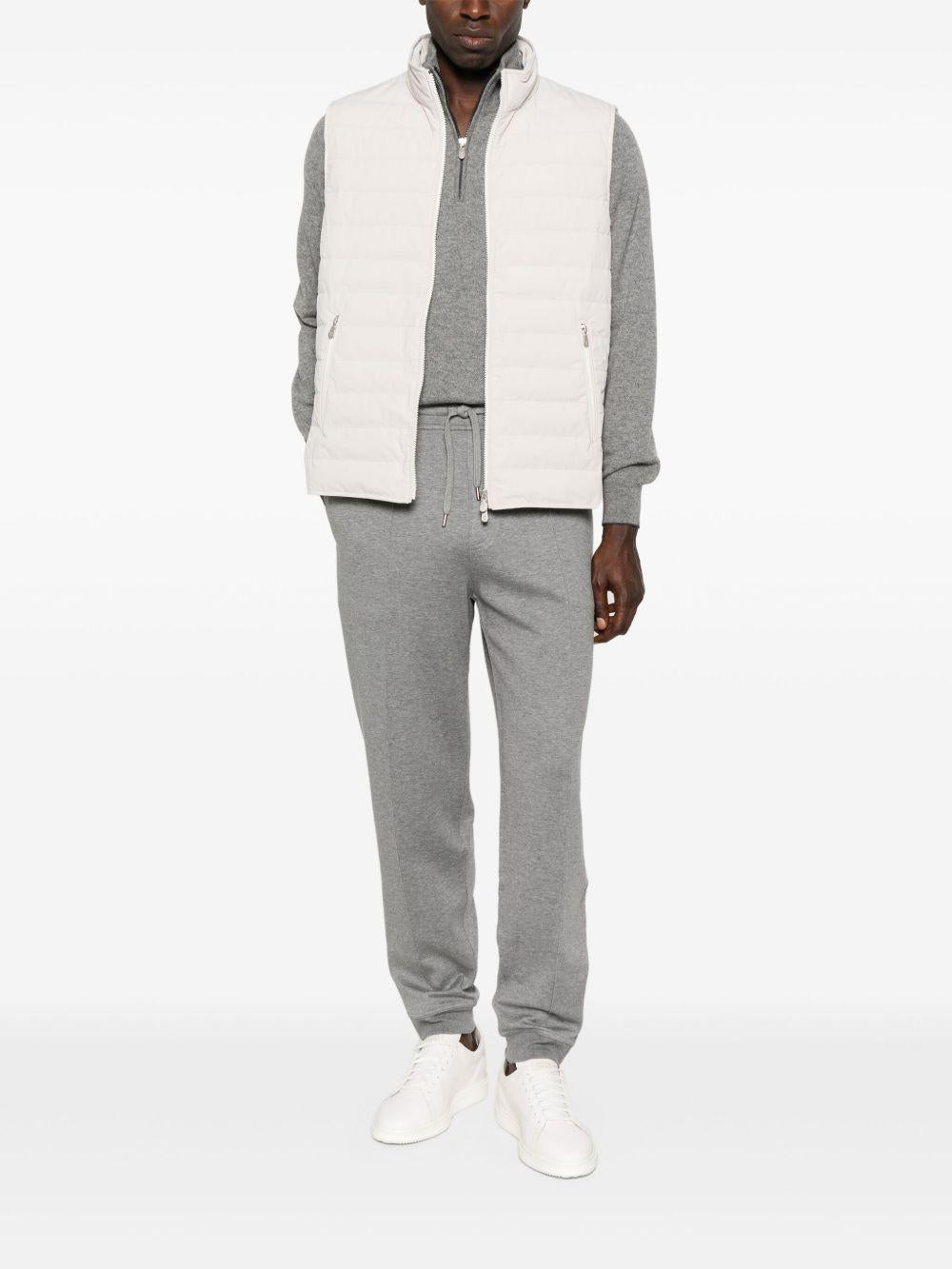 BRUNELLO CUCINELLI Gilet trapuntato a collo alto con zip