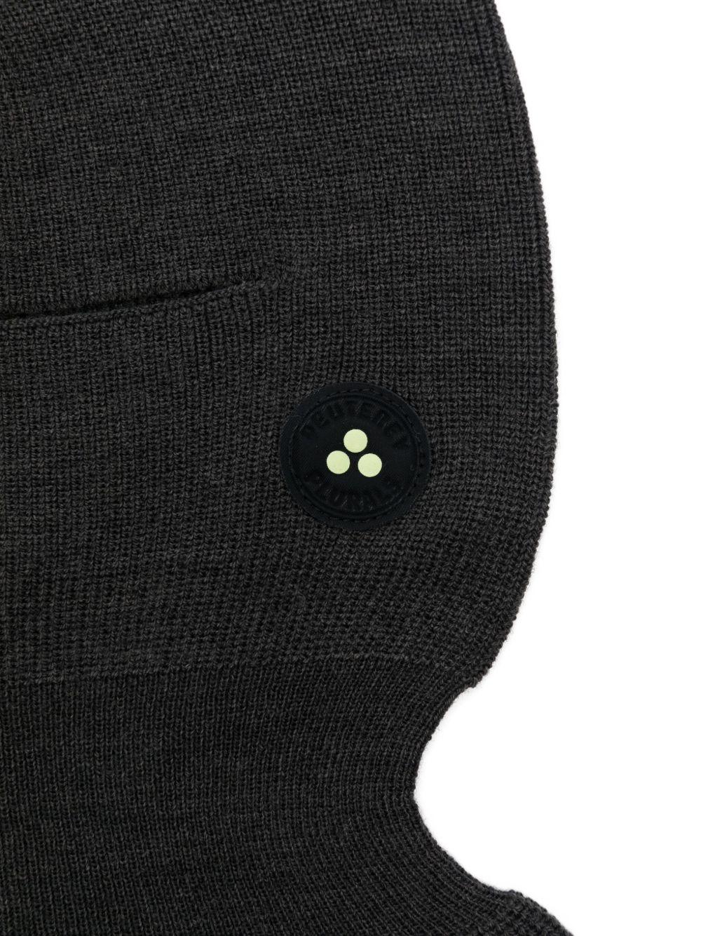 PEUTEREY Passamontagna a costine grigio in lana