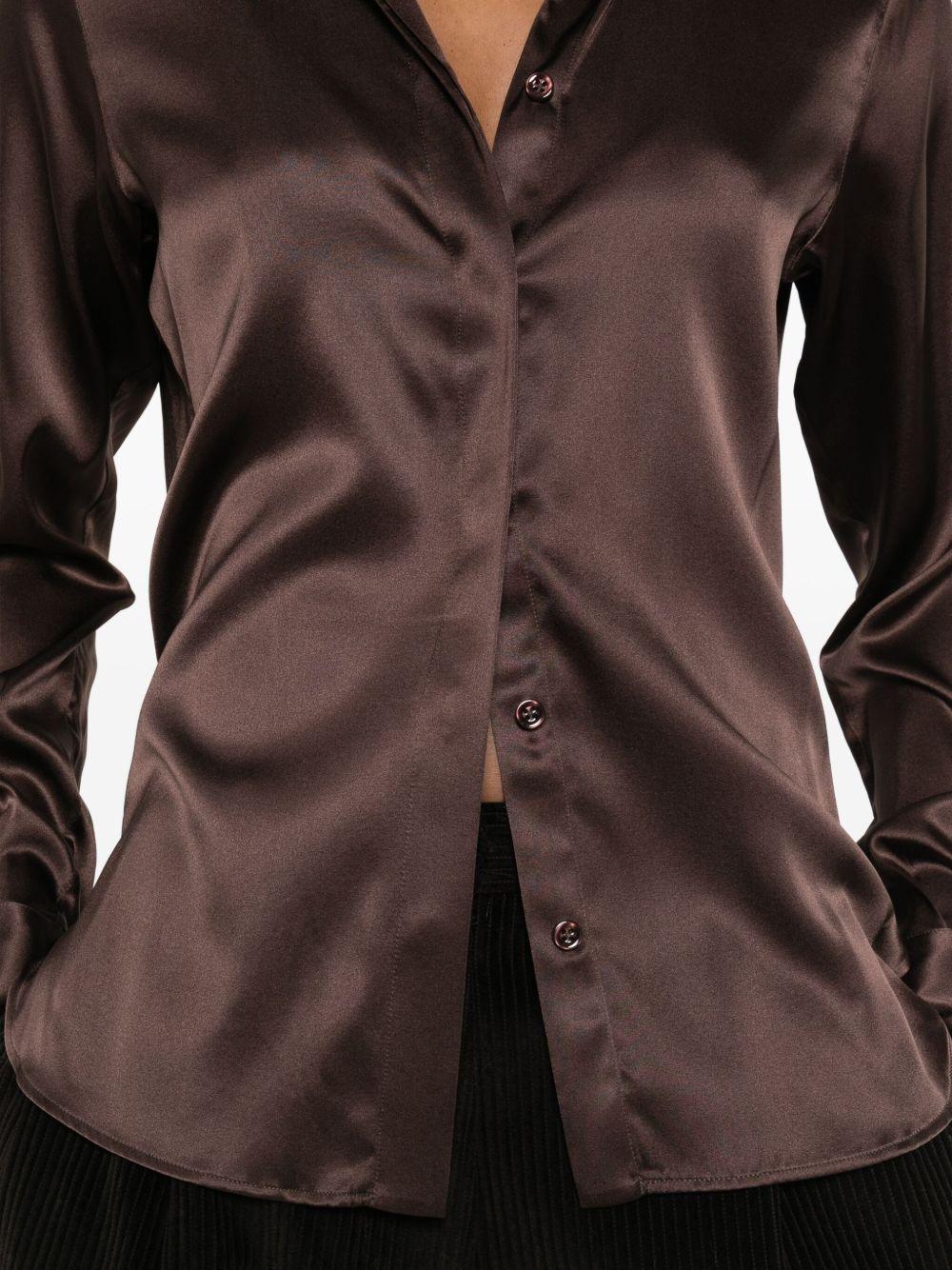 TAGLIATORE Camicia marrone in seta