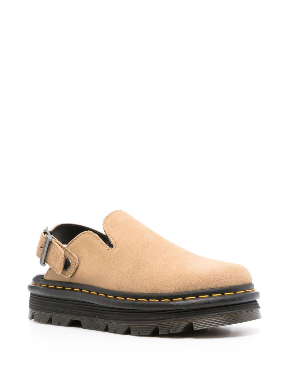 DR MARTENS Mules platform Zebzag in camoscio beige