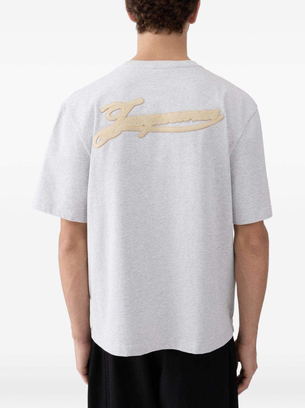 JACQUEMUS T-shirt Torneo blu in cotone con etichetta