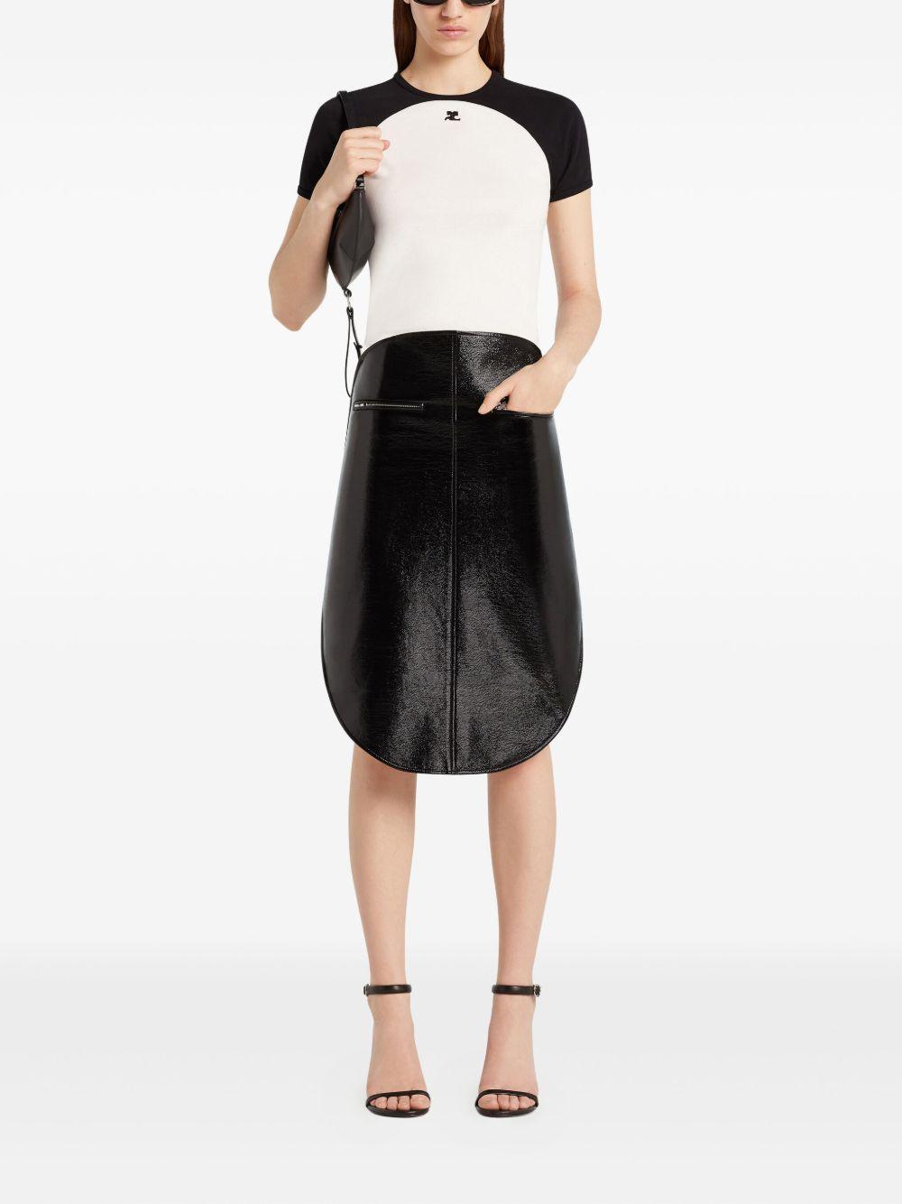 COURREGES T-shirt a maniche corte bianca e nera