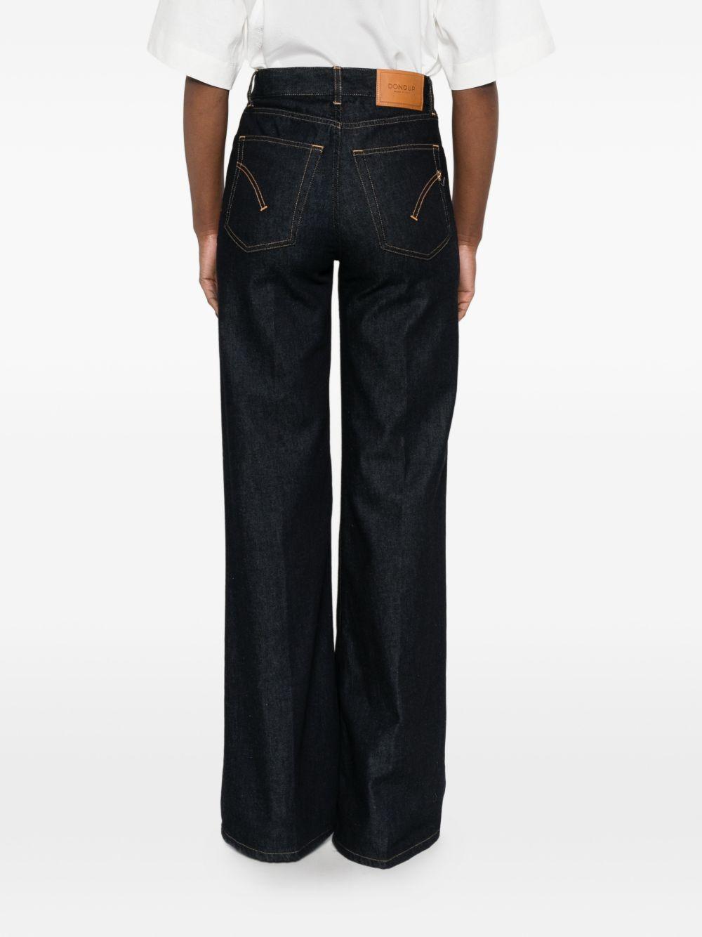 DONDUP Jeans Amber in blu denim scuro con bottoni