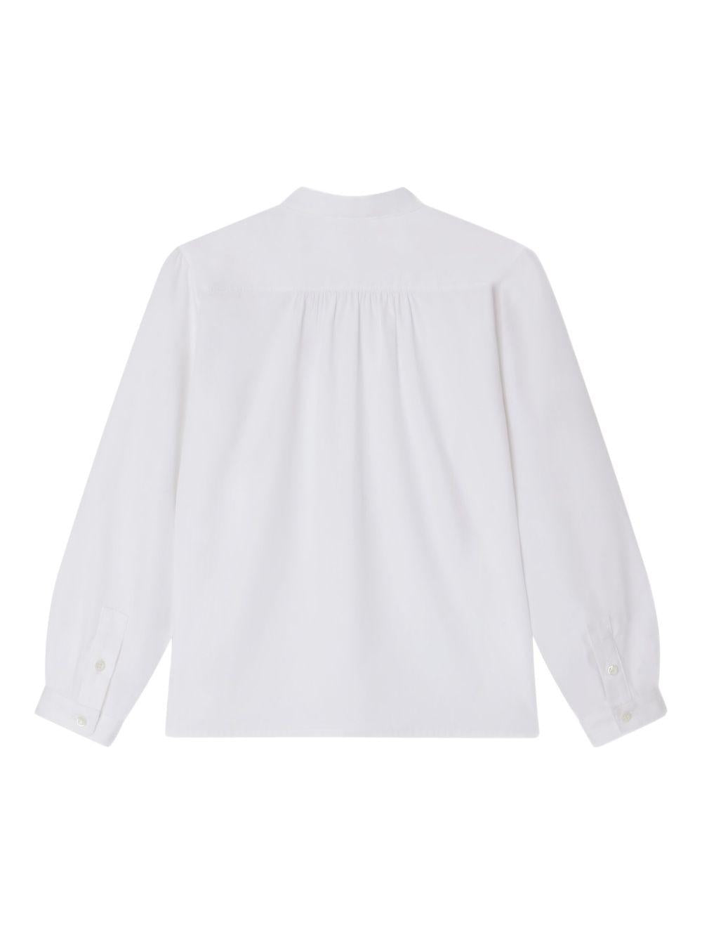 BONPOINT Blusa 'Ebora' in bianco puro con colletto alla coreana