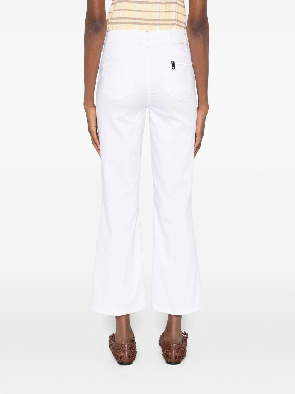 LIUJO Pantaloni bianchi in denim con tasche