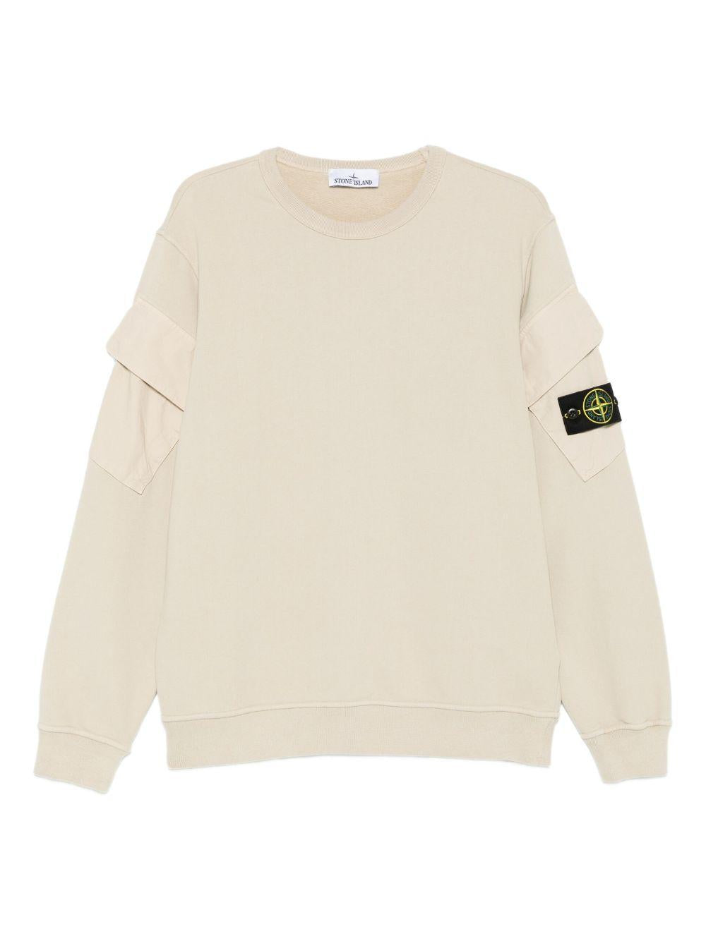STONE ISLAND Felpa girocollo con patch logo<BR/>
