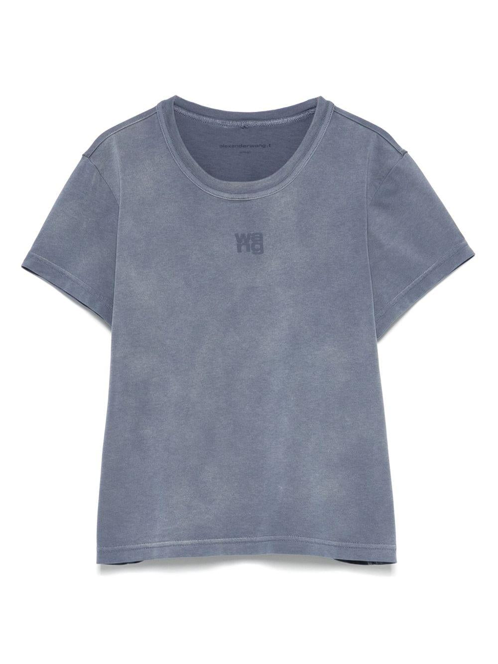 ALEXANDER WANG T-shirt in cotone azzurro con logo