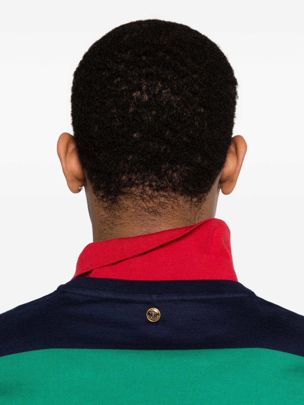 VERSACE Polo in cotone a righe colorate