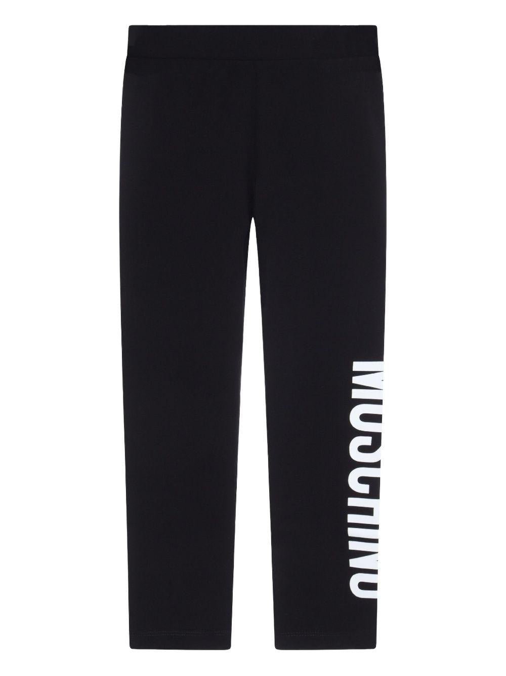 MOSCHINO Leggins neri con stampa