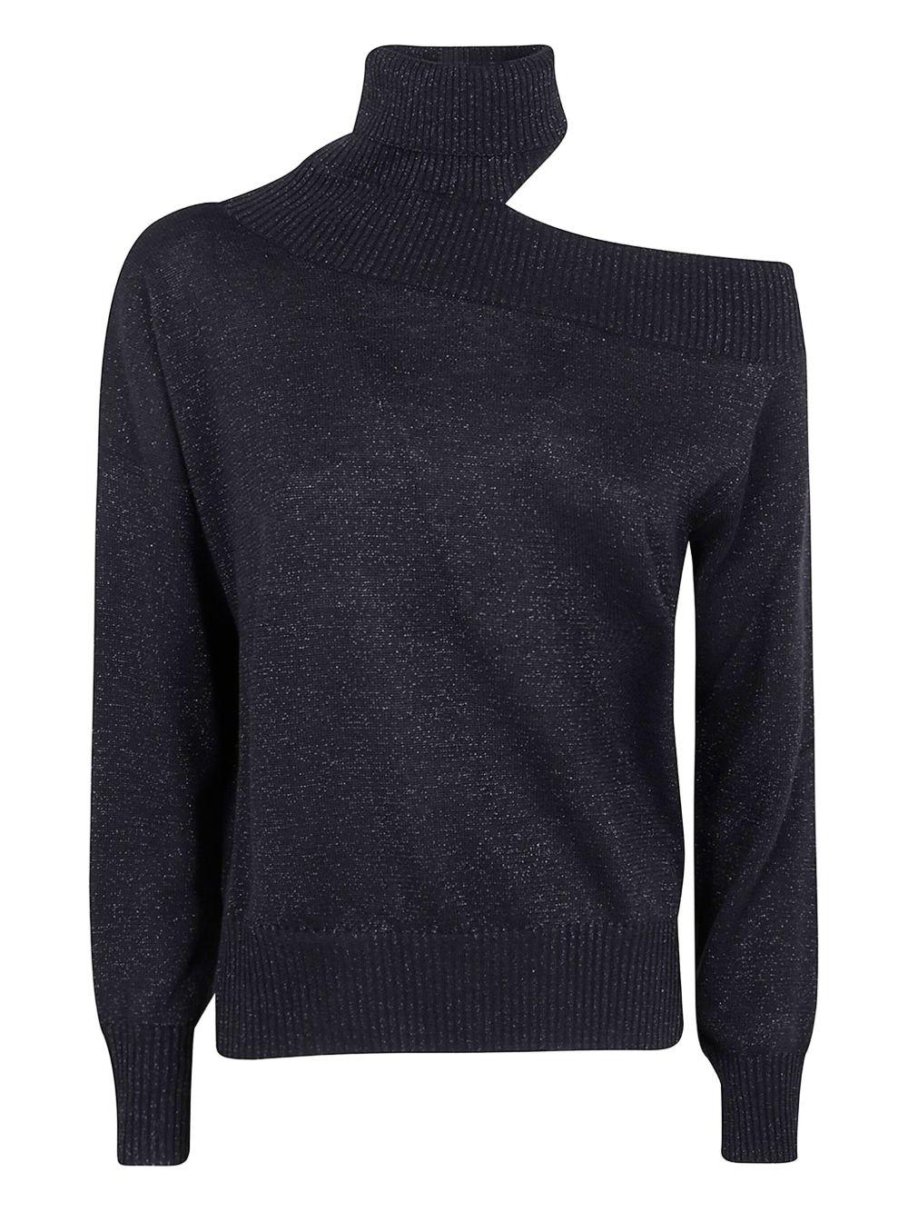 D EXTERIOR Maglia nera in lana con dettaglio cut-out