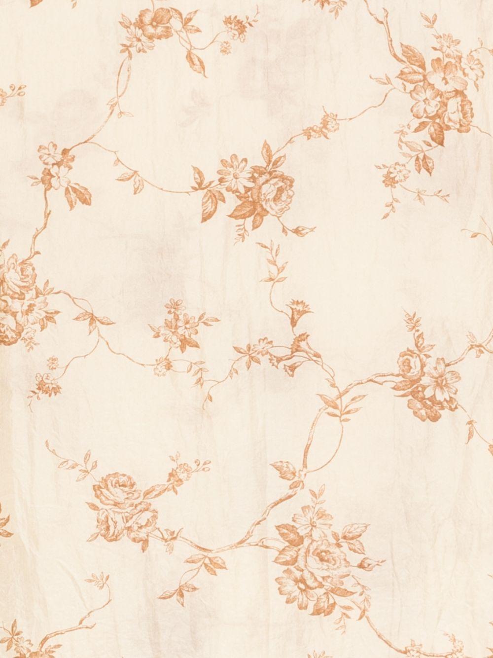 SEVENTY Foulard in seta beige con stampa floreale