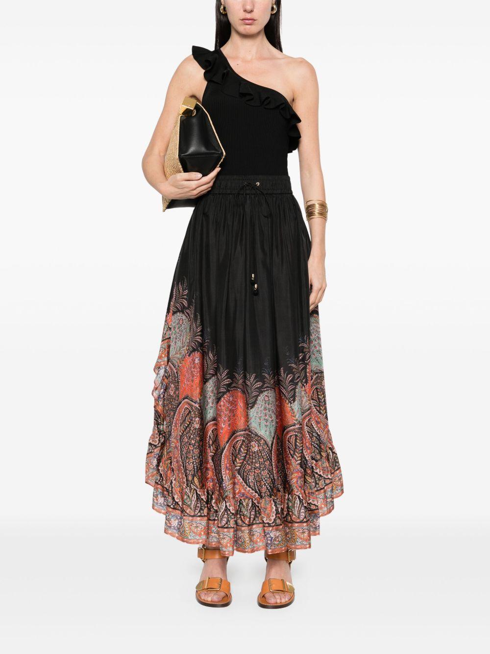 ZIMMERMANN Top nero 'Rhiannon Frill' monospalla