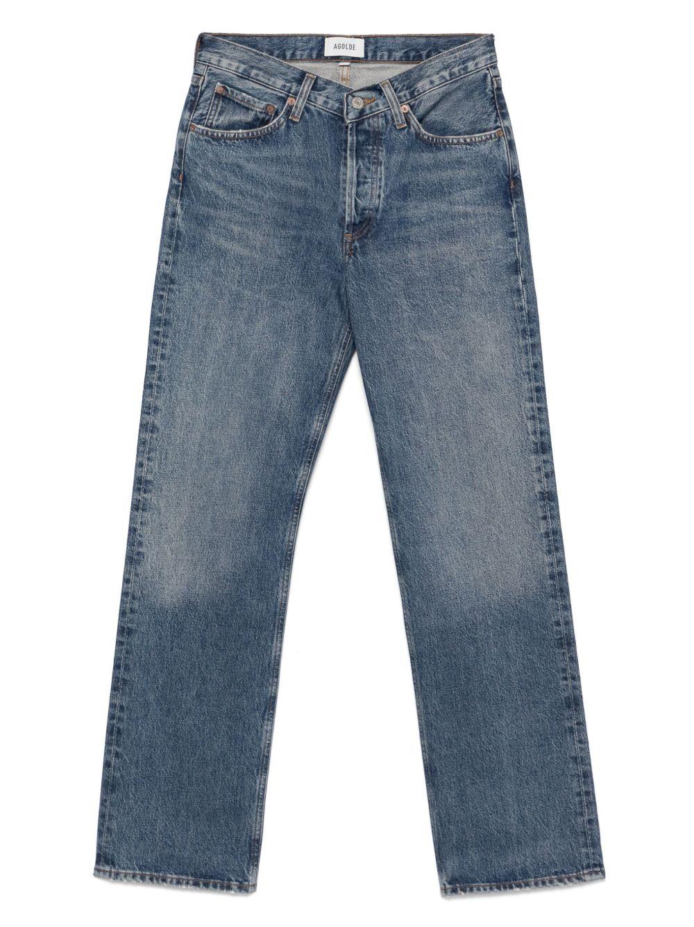 AGOLDE Jeans 'V-Waist Kelly' in denim di cotone blu