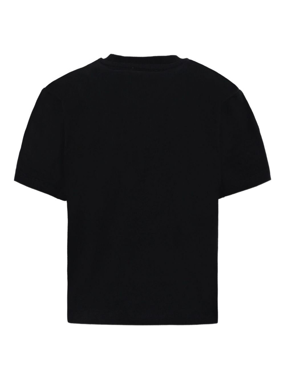 MOSCHINO T-shirt in cotone nero con stampa