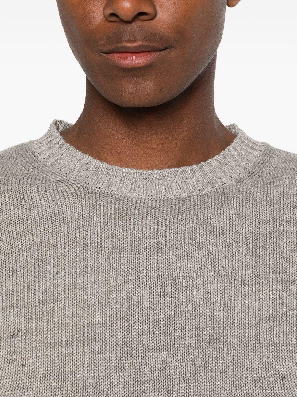 DANIELE FIESOLI Maglia in cotone e lino grigio con girocollo