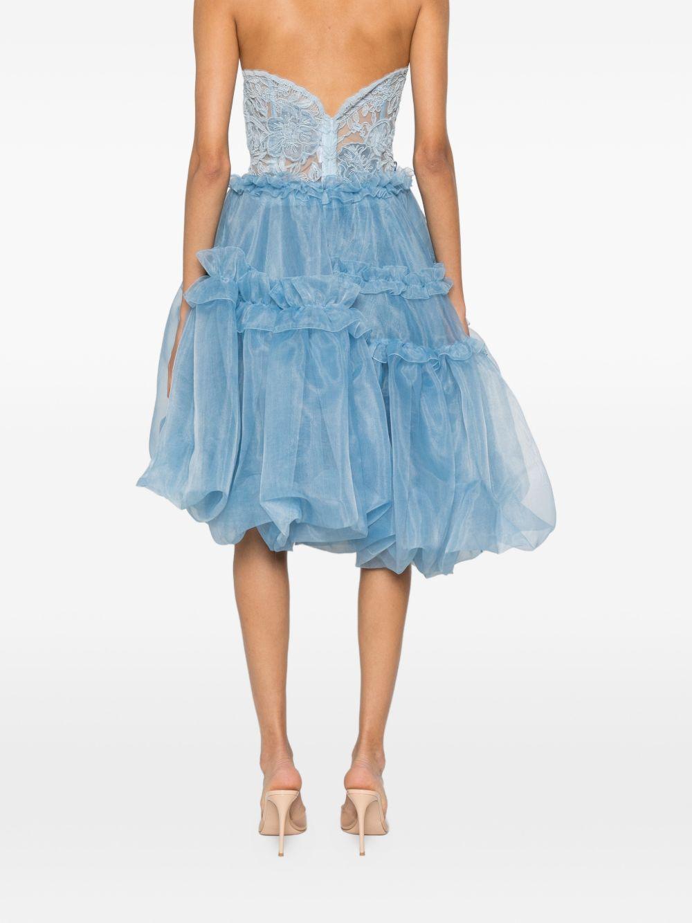 ERMANNO SCERVINO Gonna celeste in tulle impreziosito da ricami floreali