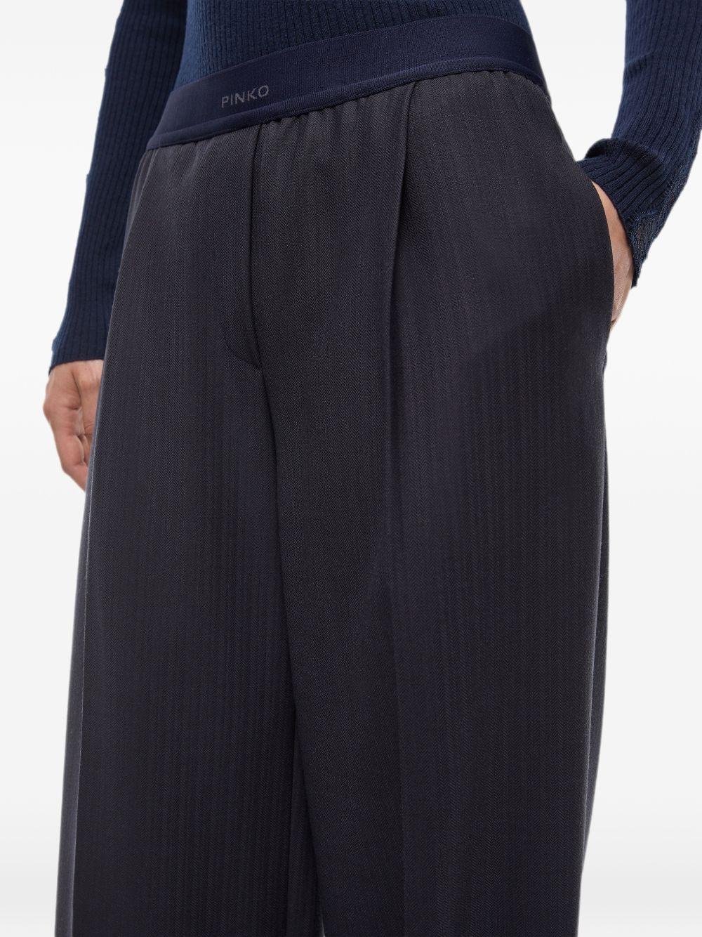 PINKO Pantaloni gessati Phaius con elastico in vita