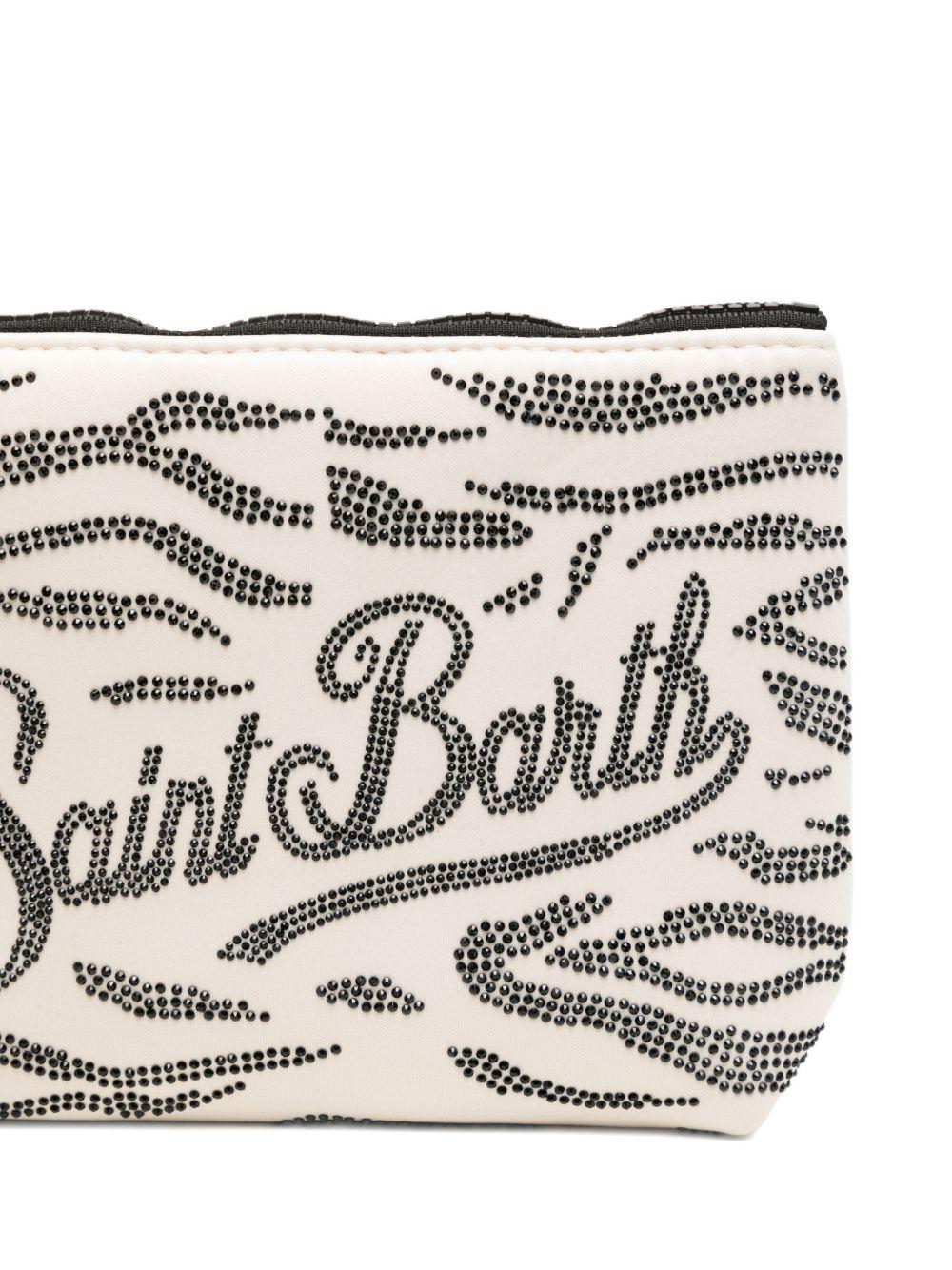 MC2 SAINT BARTH Pochette Aline Strass nera e panna