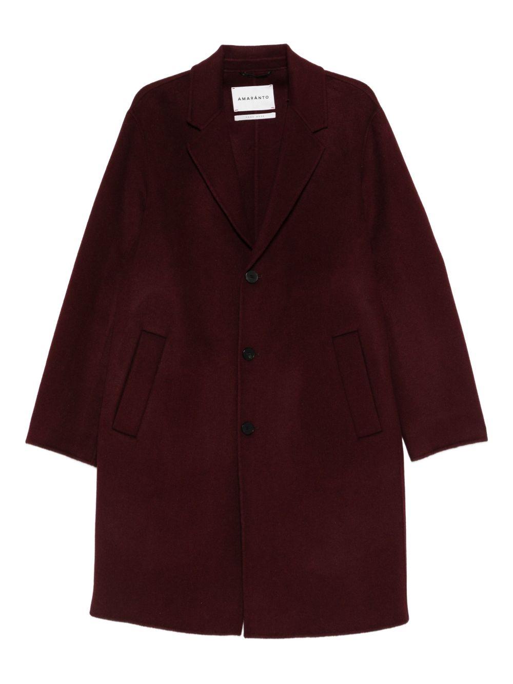 AMARANTO Cappotto lungo in lana e cashmere rosso