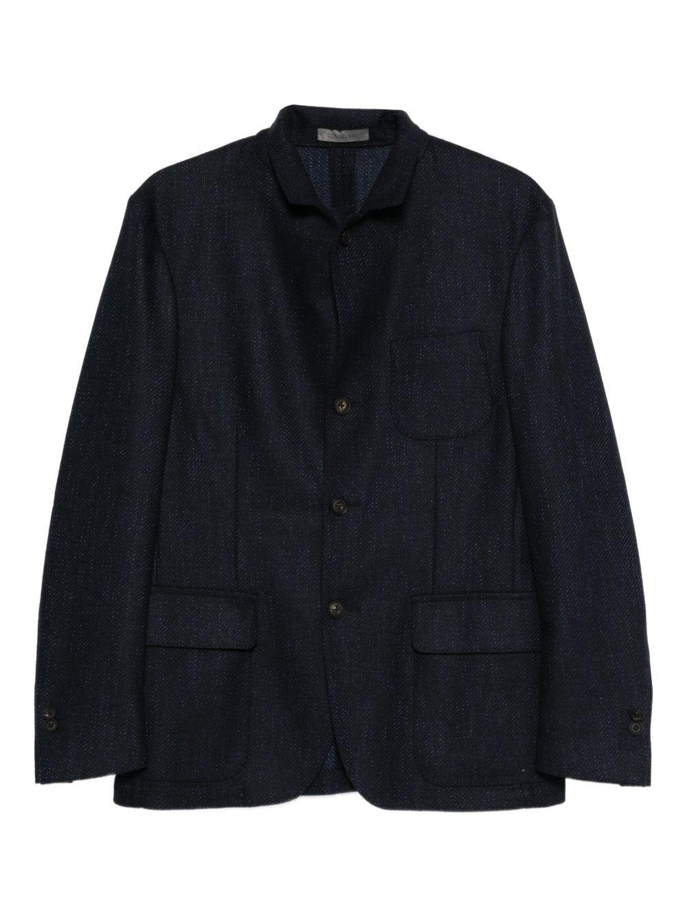 CORNELIANI Blazer blu navy con cardigan estraibile