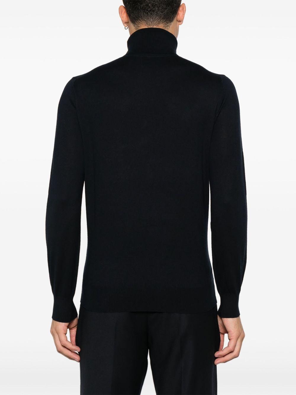 KANGRA Maglia blu a collo alto