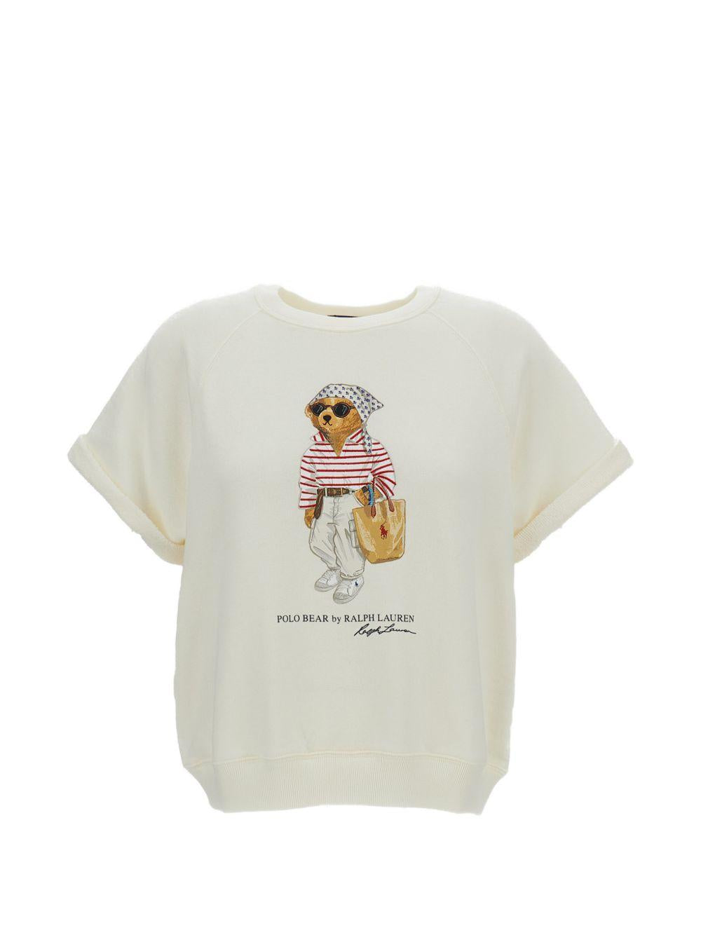 POLO RALPH LAUREN T-shirt a maniche corte arrotolate con stampa