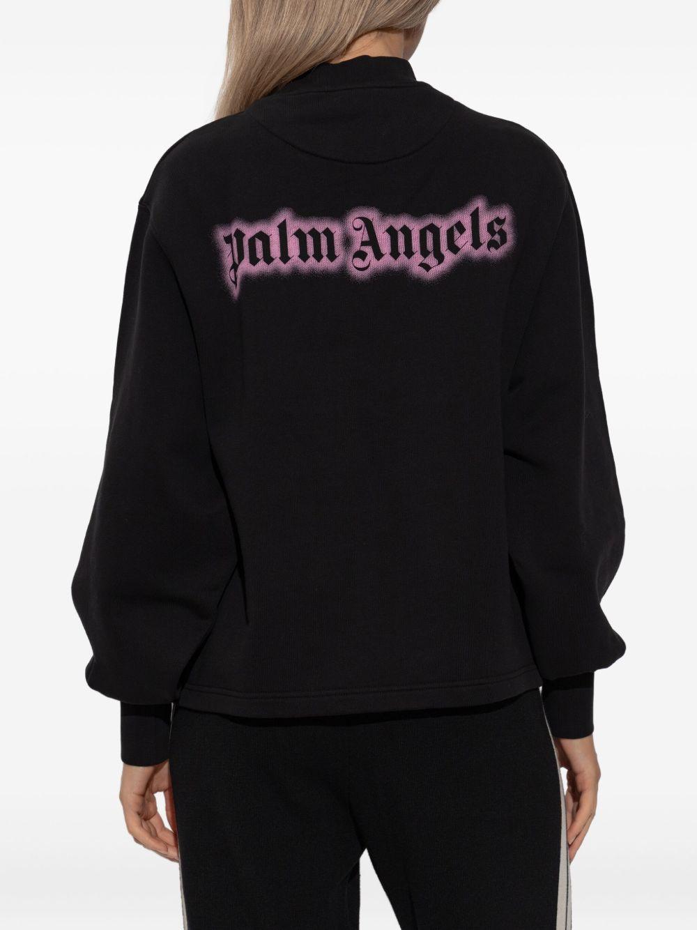 PALM ANGELS Felpa nera con logo