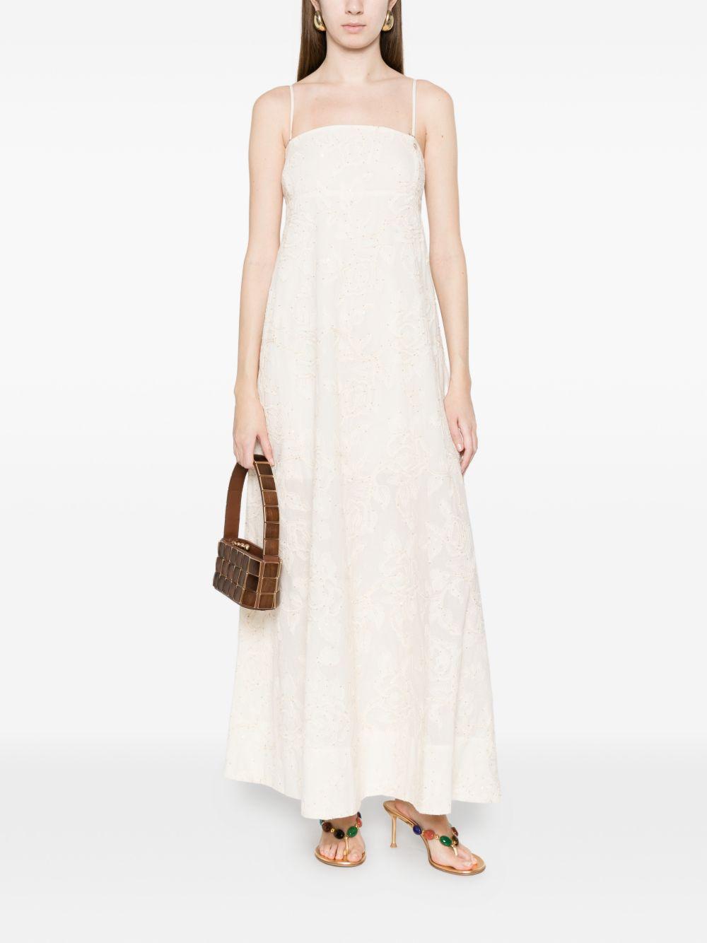 LIUJO Abito lungo in san gallo con taglio imperiale