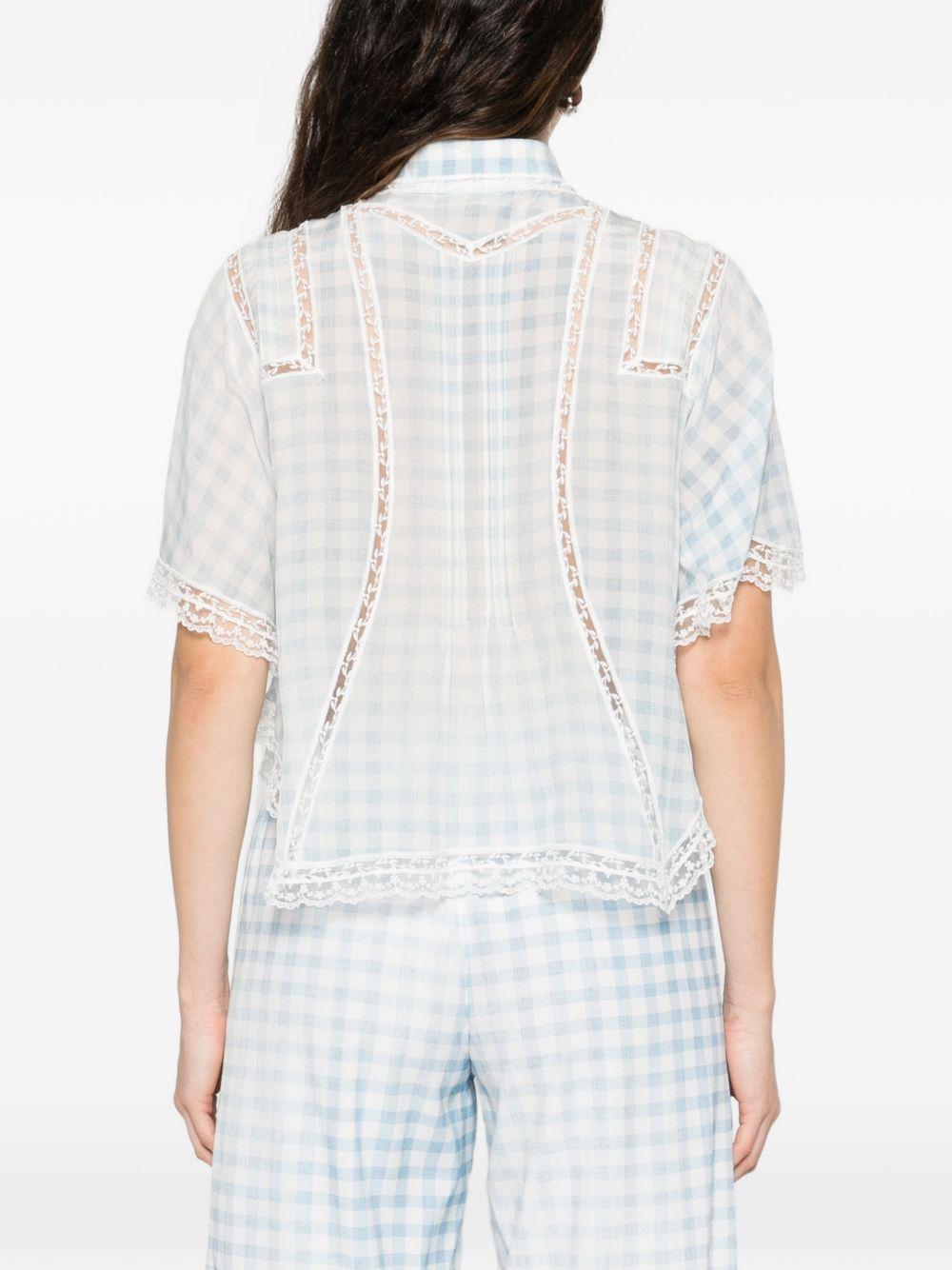 ERMANNO SCERVINO Camicia con motivo a quadri con pizzo