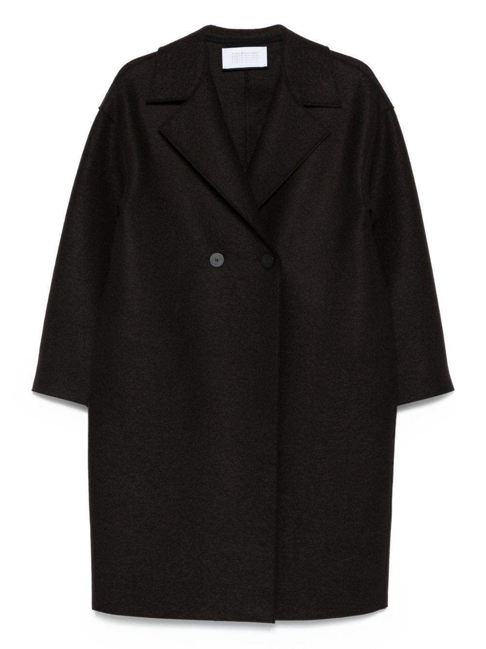 HARRIS WHARF LONDON Cappotto doppiopetto in lana marrone